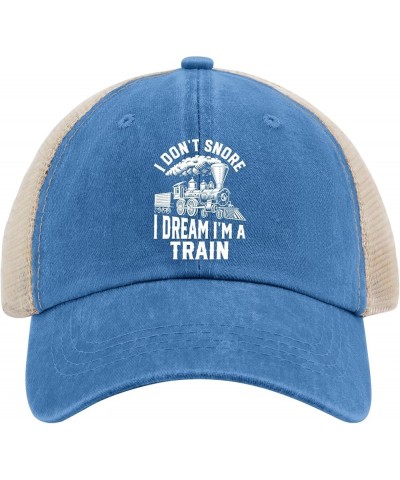 I Don't Snore I Dream I'm A Train Trucker Hat Blue Hat AllBlack Black Bucket Hat Gifts for Men Baseball Hat Lake Blue $9.44 S...