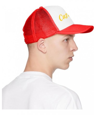 Desgin Grid Trucker Hat Add Your Logo Adjustable Snapback Grid Cap Red Red $10.41 Baseball Caps