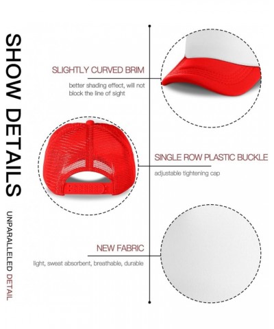 Desgin Grid Trucker Hat Add Your Logo Adjustable Snapback Grid Cap Red Red $10.41 Baseball Caps