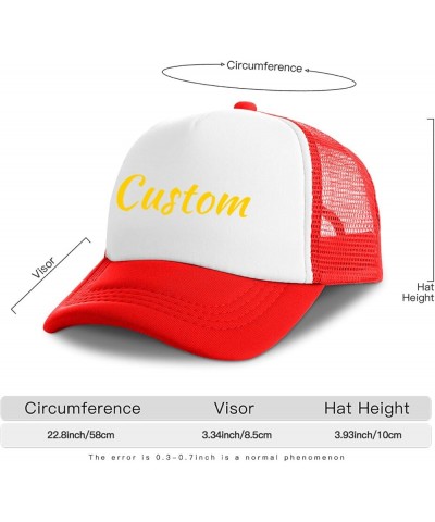 Desgin Grid Trucker Hat Add Your Logo Adjustable Snapback Grid Cap Red Red $10.41 Baseball Caps