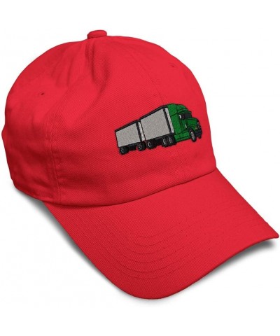 Custom Soft Baseball Cap Freight Truck Embroidery Trucks Freight Truck Twill Cotton Dad Hats for Men & Women Red Design Only ...