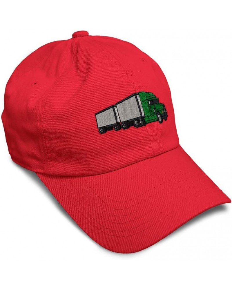 Custom Soft Baseball Cap Freight Truck Embroidery Trucks Freight Truck Twill Cotton Dad Hats for Men & Women Red Design Only ...