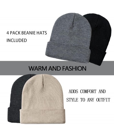 1&2 Pack Beanie for Men Women Slouchy Beanie Hats Winter Knit Caps Soft Ski Hat Unisex 4pack-black&beige&light Grey&dark Grey...