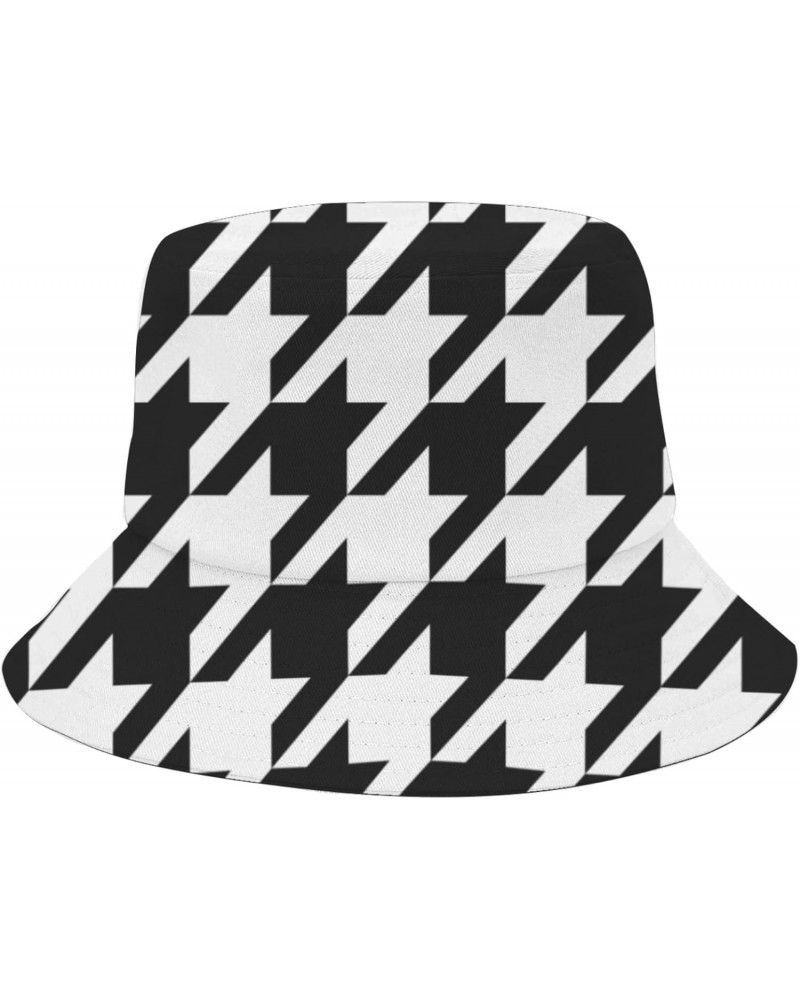 Funny Bucket Hats Houndstooth Bucket Hat Geometric Packable Womens Hats for Camping Accessories for Fishing Must Haves $9.68 ...