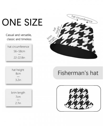 Funny Bucket Hats Houndstooth Bucket Hat Geometric Packable Womens Hats for Camping Accessories for Fishing Must Haves $9.68 ...