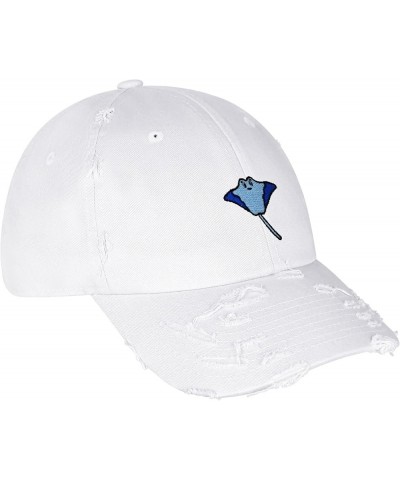 Stingray Vintage Dad Hat Embroidered Cap Fishing Ocean White $14.99 Baseball Caps