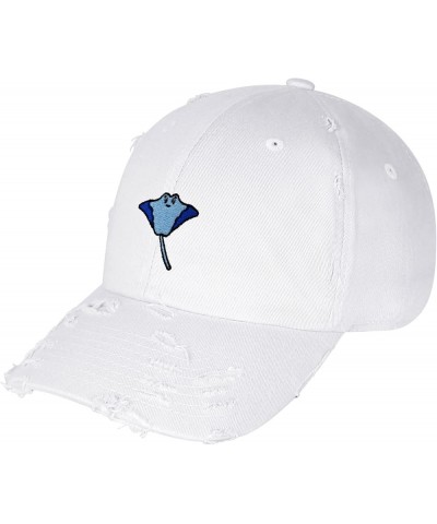 Stingray Vintage Dad Hat Embroidered Cap Fishing Ocean White $14.99 Baseball Caps