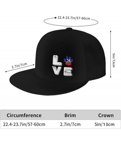 Snapback Baseball Cap Love Paw Haiti Flag Classic Black $12.38 Baseball Caps