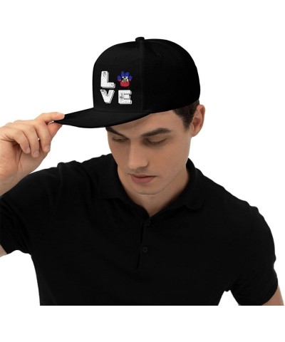 Snapback Baseball Cap Love Paw Haiti Flag Classic Black $12.38 Baseball Caps