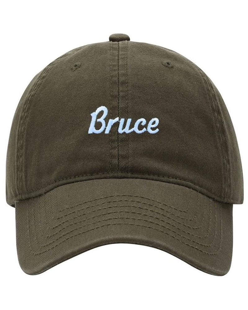 Baseball Cap Men Name Bruce Gift Embroidered Washed Cotton Dad Hat Baseball Caps Green $9.81 Baseball Caps