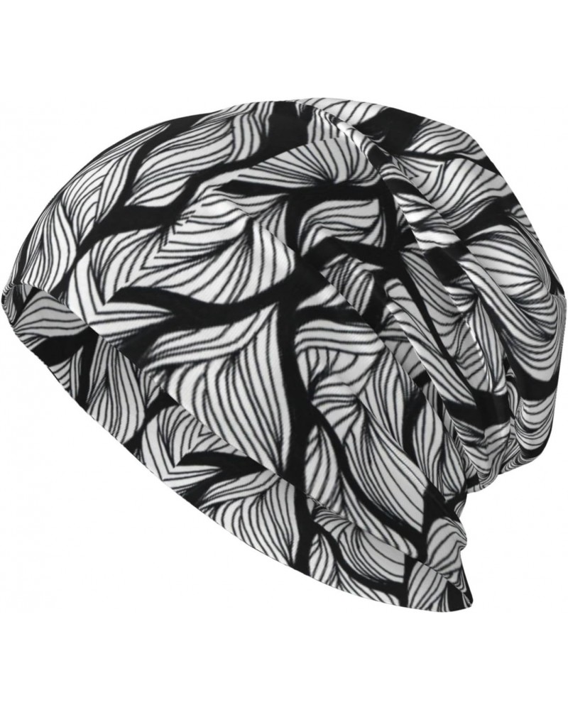 Pattern Black and White Printing Thin Slouchy Beanie Hat Soft Lightweight Hip-Hop Beanie Cap Running Beanie for Men Women $13...