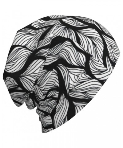 Pattern Black and White Printing Thin Slouchy Beanie Hat Soft Lightweight Hip-Hop Beanie Cap Running Beanie for Men Women $13...