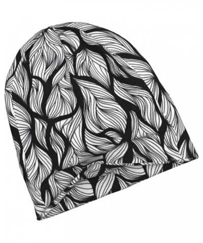 Pattern Black and White Printing Thin Slouchy Beanie Hat Soft Lightweight Hip-Hop Beanie Cap Running Beanie for Men Women $13...