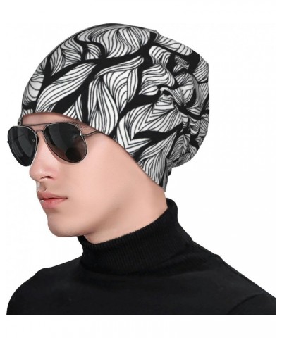 Pattern Black and White Printing Thin Slouchy Beanie Hat Soft Lightweight Hip-Hop Beanie Cap Running Beanie for Men Women $13...