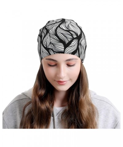 Pattern Black and White Printing Thin Slouchy Beanie Hat Soft Lightweight Hip-Hop Beanie Cap Running Beanie for Men Women $13...