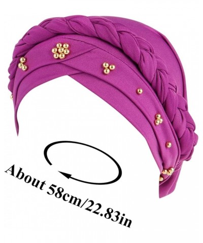 Head Scarf for Women Cancer African Women Turban Cap Beaded Headscarf Beanie Twisted Braid Wrap Hat Headwrap Y1-navy $8.89 Sk...