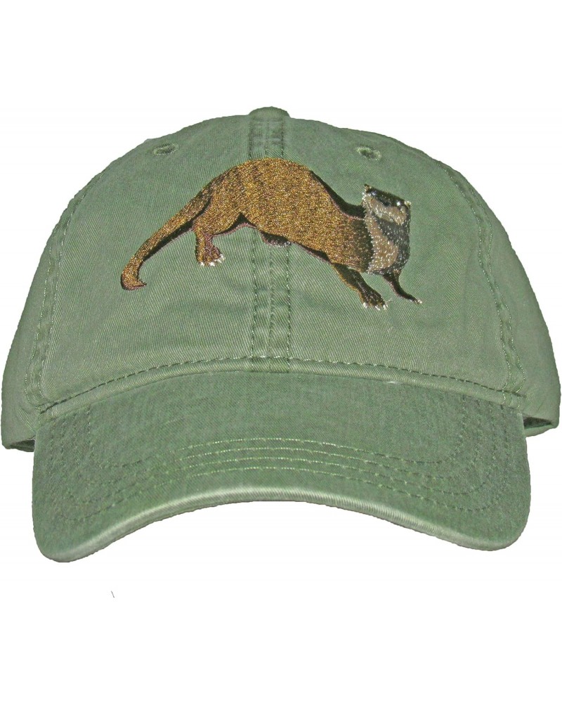 River Otter Embroidered Cotton Cap Green $14.45 Baseball Caps