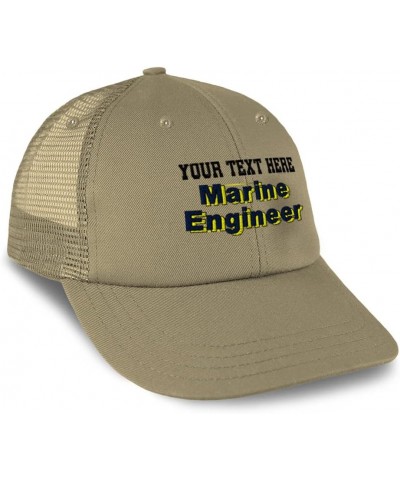 Custom Trucker Hat Baseball Cap Nautical Engineer Sail Cotton Military Dad Hats for Men & Women Khaki Personalized Text Here ...