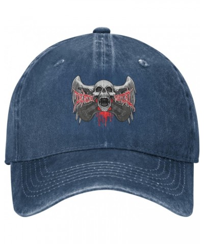 Cowboy Hat Trendy Hats for Man and Women Djustable Four Season Outdoor Baseball Cap of Hell Skull with Angel Navy Blue $11.95...