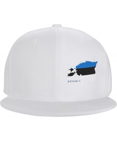 Snapback Baseball Cap Estonia Flag Map Classic Dad Trucker Flat Bill Brim Hat White $10.07 Baseball Caps