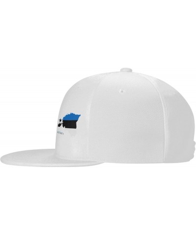 Snapback Baseball Cap Estonia Flag Map Classic Dad Trucker Flat Bill Brim Hat White $10.07 Baseball Caps