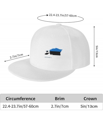 Snapback Baseball Cap Estonia Flag Map Classic Dad Trucker Flat Bill Brim Hat White $10.07 Baseball Caps