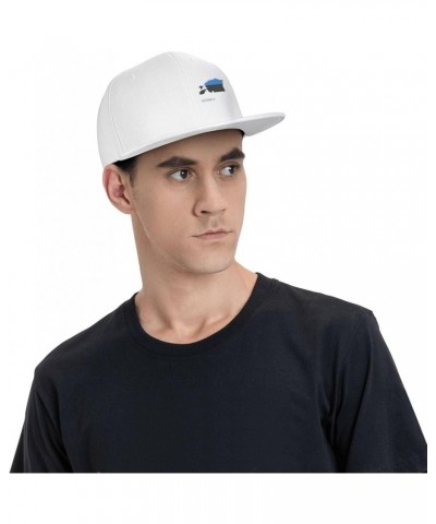 Snapback Baseball Cap Estonia Flag Map Classic Dad Trucker Flat Bill Brim Hat White $10.07 Baseball Caps