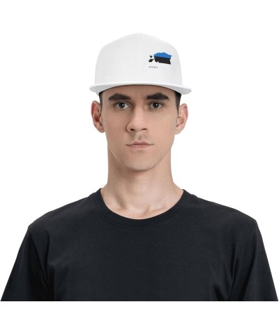 Snapback Baseball Cap Estonia Flag Map Classic Dad Trucker Flat Bill Brim Hat White $10.07 Baseball Caps