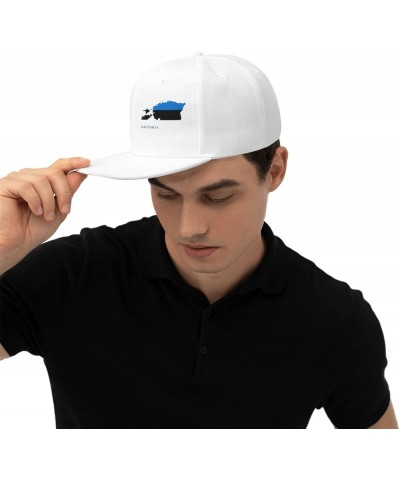 Snapback Baseball Cap Estonia Flag Map Classic Dad Trucker Flat Bill Brim Hat White $10.07 Baseball Caps