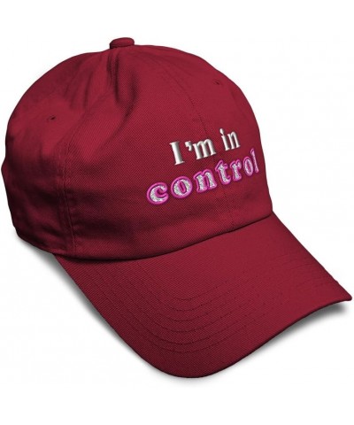 Soft Baseball Cap I'm in Control Cotton Dad Hats for Men & Women Burgundy $17.10 Baseball Caps