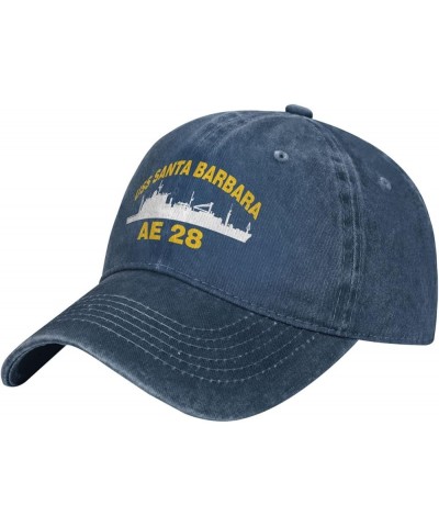 USS Santa Barbara AE 28 Flag Baseball Caps Denim Hats Cowboy Knit hat Fisherman's hat Navy Blue $16.16 Baseball Caps