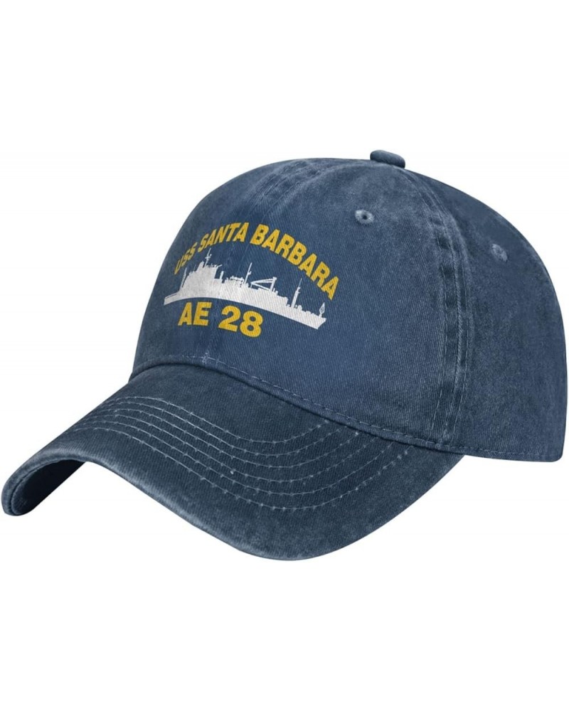 USS Santa Barbara AE 28 Flag Baseball Caps Denim Hats Cowboy Knit hat Fisherman's hat Navy Blue $16.16 Baseball Caps