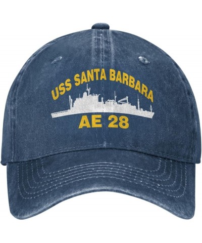 USS Santa Barbara AE 28 Flag Baseball Caps Denim Hats Cowboy Knit hat Fisherman's hat Navy Blue $16.16 Baseball Caps