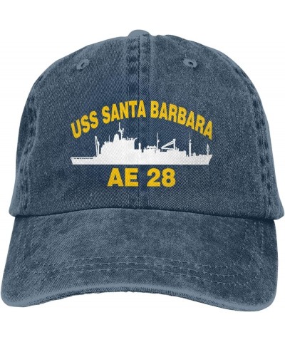 USS Santa Barbara AE 28 Flag Baseball Caps Denim Hats Cowboy Knit hat Fisherman's hat Navy Blue $16.16 Baseball Caps