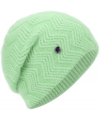 Womens Chunky Warm Cashmere Winter Slouchy Knit Beanie Skull Cap Stocking Ski Hat for Women Green $19.24 Skullies & Beanies